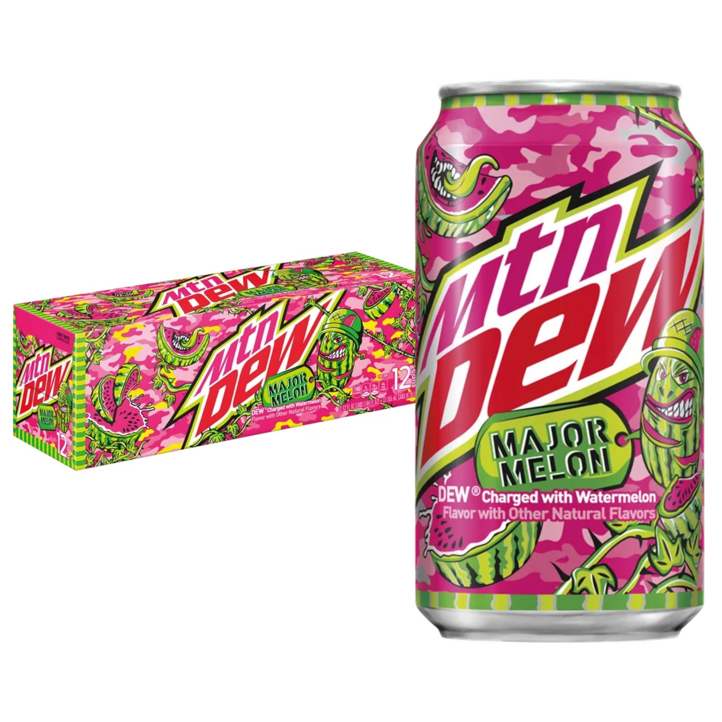 Mountain Dew Major Melon Watermelon Citrus Soda Pop - 12 pk/12 fl oz Cans