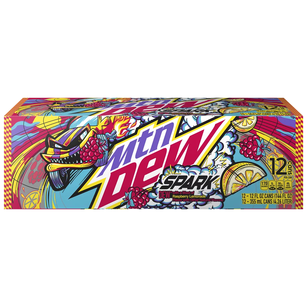 Mountain Dew Spark Soda Pop Raspberry Lemonade - 12 pk/12 fl oz Cans