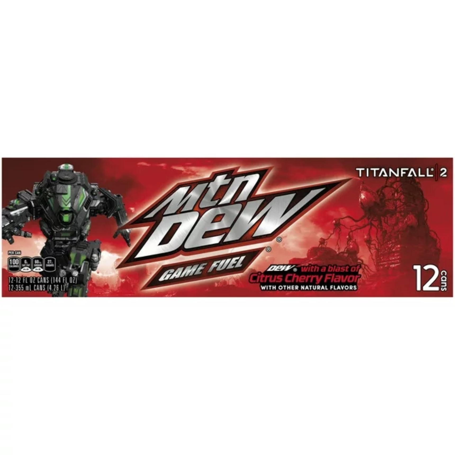 Mountain Dew Game Fuel Citrus Cherry Soda - 12 pk/12 fl oz Cans