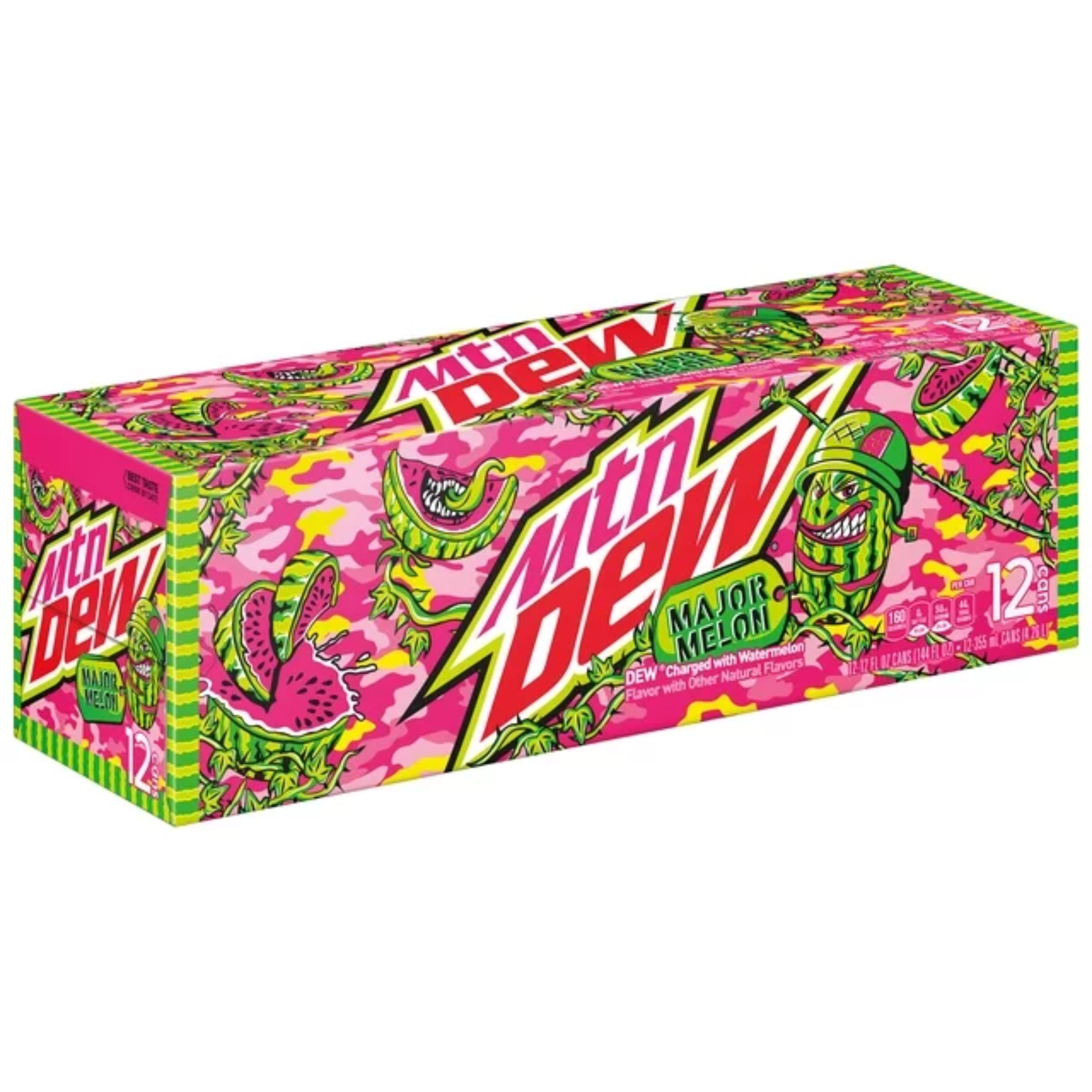 Mountain Dew Major Melon Watermelon Citrus Soda Pop - 12 pk/12 fl oz Cans