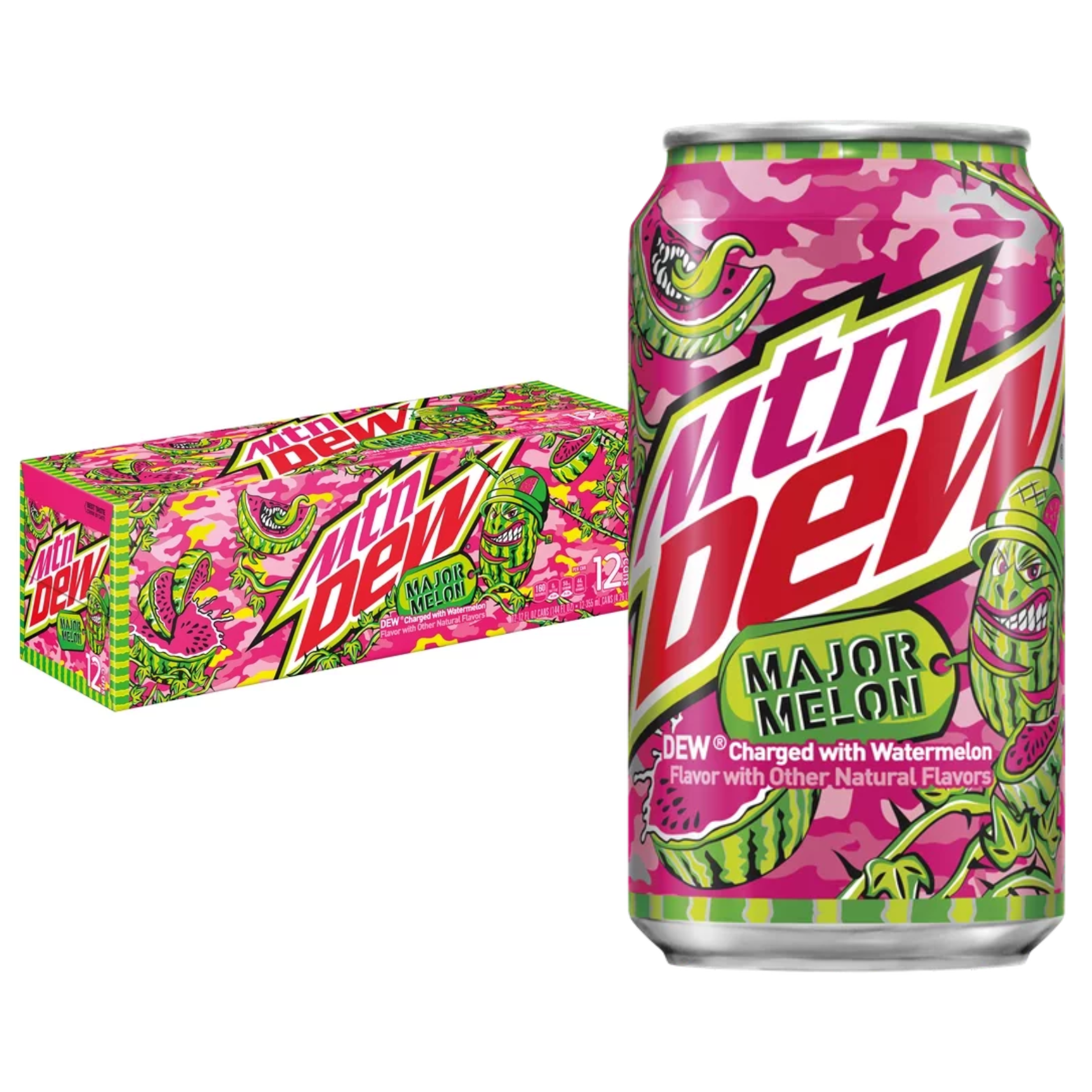 Mountain Dew Major Melon Watermelon Citrus Soda Pop - 12 pk/12 fl oz Cans