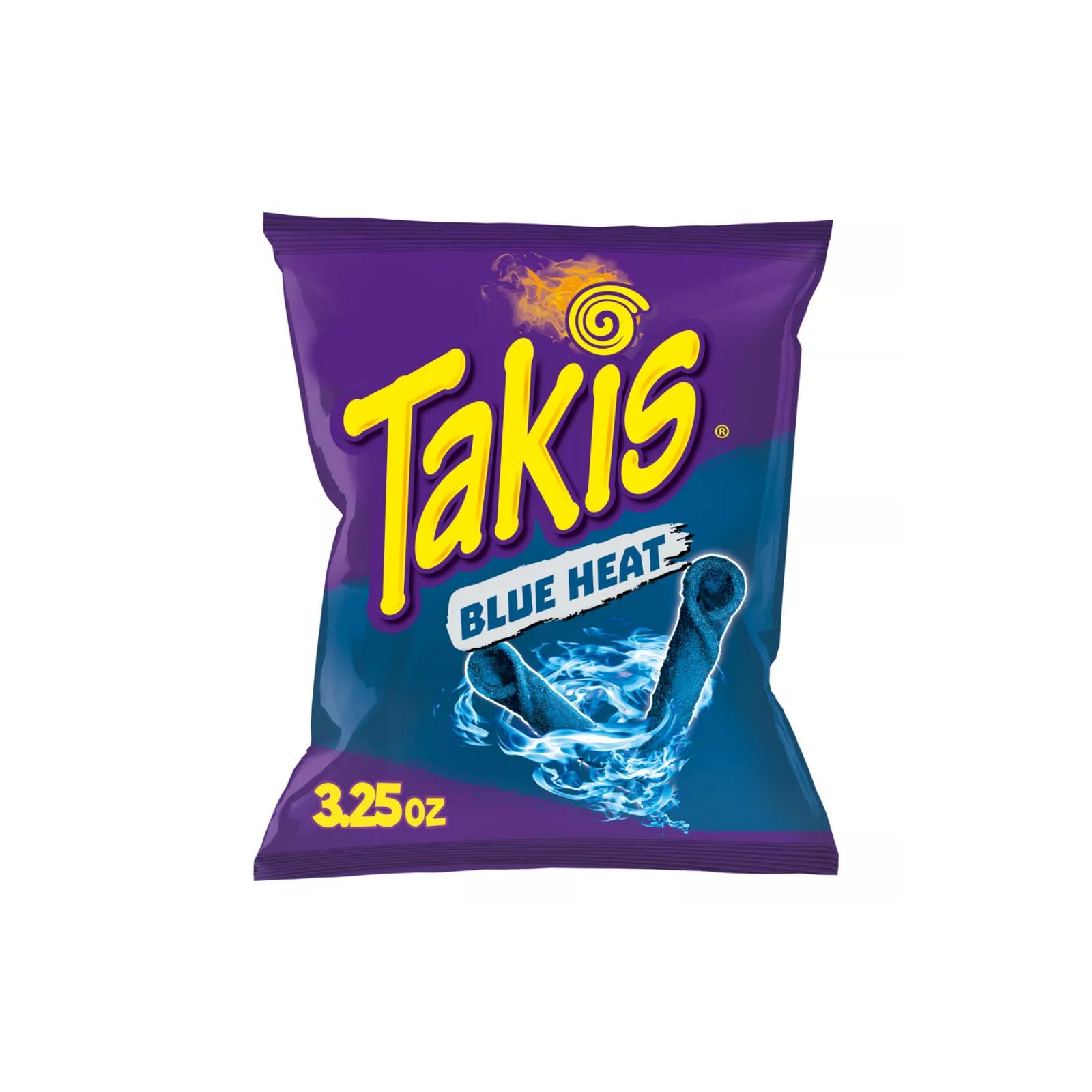 Takis Blue Heat 3.25 oz Bag - Hot Chilli Pepper Flavored Extreme Spicy Rolled Tortilla Chips