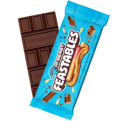 Feastables MrBeast Peanut Butter Chocolate Crunch Bar, 2.1 oz (60g), 1 Count