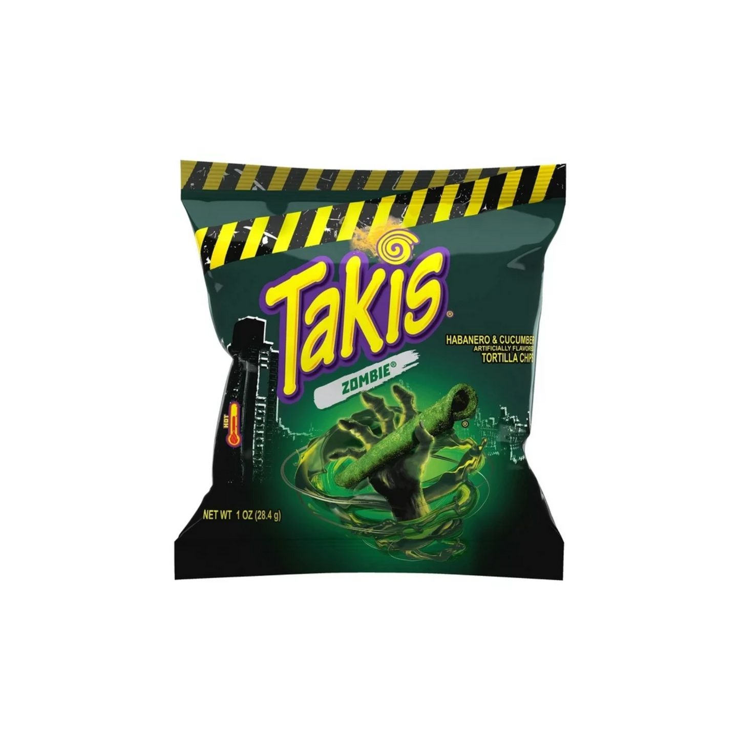 Takis Zombie 1 oz Snack Size Bag, Habanero & Cucumber Rolled Tortilla Chips